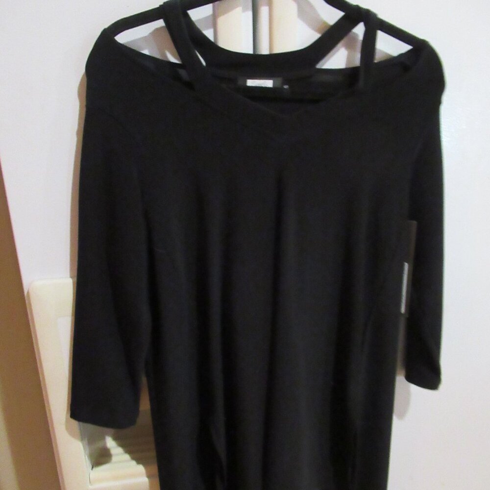 Sympli Canada  modern knit Top  Black Size 6 nwt verve tunic new